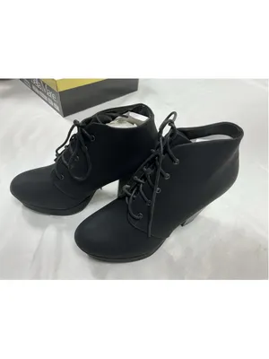 Womans New Bella Marie Goldie Platform Ankle Bootie Size 7.5 Black Lace Up thumbnail 3