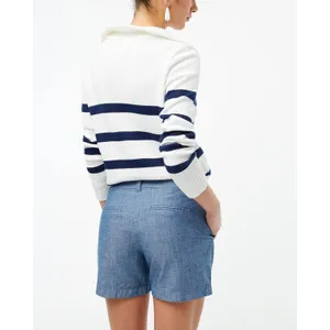 J. Crew Womens 5 Inch Classic Chambray Shorts‎ Blue Cotton AY431 Size 6 thumbnail 2
