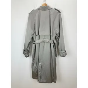 J.Crew Relaxed Trench Coat Satin Crepe Mid Length Silver Gray Insulated US 2 NWT thumbnail 15