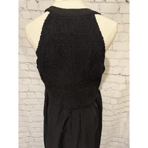 NWT Kirundo black sleeveless midi halter dress cotton blend size large thumbnail 6
