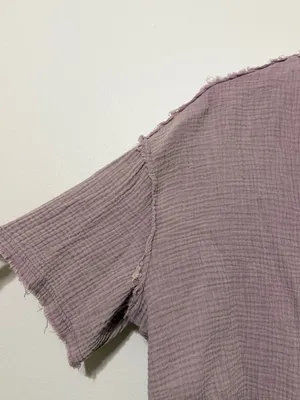 POL Gauze Purple Boho Top Size Small Cropped Oversized Cotton Beach thumbnail 5