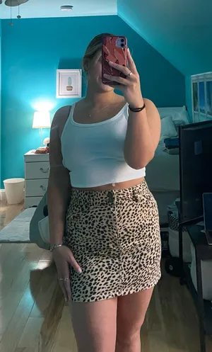 Billabong Denim Leopard Print Skirt thumbnail 1