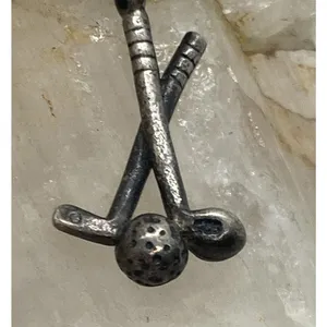 Vintage Golf Clubs and‎ Ball Charm Style Sterling 925 Silver 1.9g Sports Golfing thumbnail 5