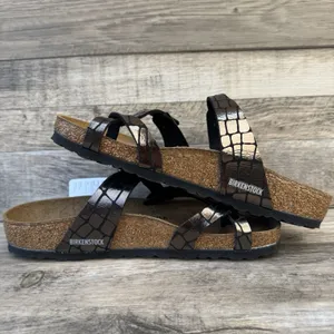 Birkenstock Mayari Microfiber Gator Gleam Copper Sandal Women Size 8 New thumbnail 12