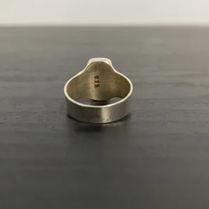 925 Sterling Silver Ring with Handblown Glass Stone Size 6¼ thumbnail 4