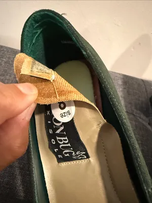 Fashion Bug Dark Green Suede Block Heel Pumps Size 8 thumbnail 7
