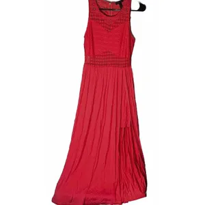 Material Girl Red Maxi dress Layered Mini Skirt‎ Sleeveless size S illusion thumbnail 2