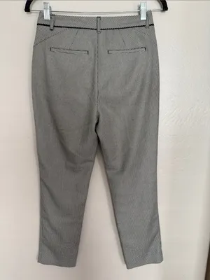 Whbm White House black market Slim ankle Dress Pants black white 2P petite thumbnail 2