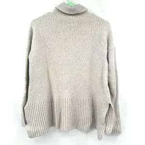 Lou & Grey Size L Long-Sleeved Turtleneck Pullover Sweater Gray Warm‎ Wool thumbnail 2