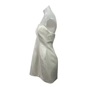 Zara White Satin Sweatheart Sleeveless Tube Mini A-Line Slip Tank Dress Size M thumbnail 2