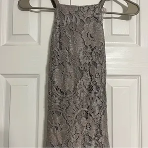 Lulus Wishful Wanderings Grey Lace Midi Bodycon Dress thumbnail 4