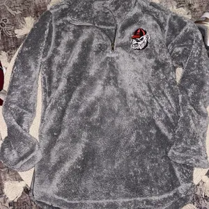 Collegiate Outfitters Georgia Bulldogs collegiate Sherpa side zip Gray Fleece Quarter-Zip Pullover thumbnail 2