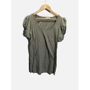Z SUPPLY Puff Sleeve Dress Womens Medium Green Scoop Neck Slub‎ Knit Boho Casual thumbnail 2