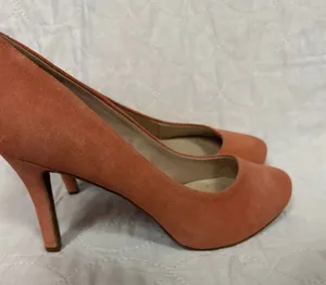Rockport Total Motion 75mm Pointed Toe Pump Coral Orange Suede Heels 7.5 M thumbnail 1