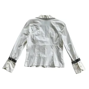 Lace Button Down Collared Top Y2K Office Siren Contemporary Preppy Professional thumbnail 6