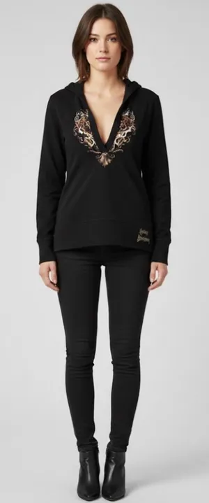 Harley-Davidson Black Hoodie with Embroidered Design thumbnail 1
