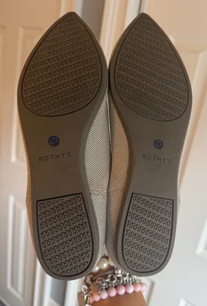 Rothy's The Point Women's White Gray Kint Ballet Casual Flats Slip On Size: 9.5 thumbnail 11