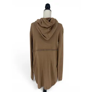 Elaine Kim Convertible Hooded Cardigan Sweater Zip Hem Cotton‎ Size P thumbnail 8