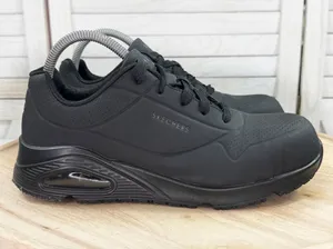 Skechers Work UNO SR Relaxed Fit Safety Sneaker Shoes Black 9 W 108101W Wide Fit thumbnail 1