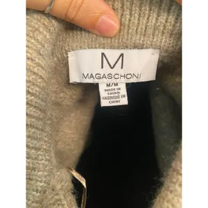 Magaschoni Cable Knit Polo Fold Over Collar Sweater Dress V Neck Quiet Luxury thumbnail 5