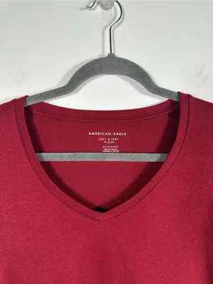 American Eagle Soft & Sexy Plush V-Neck Long Sleeve Tee‎ Red Size XS thumbnail 4