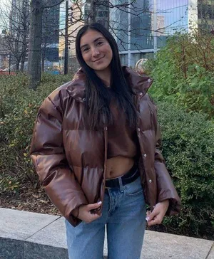 Brown Puffer Jacket Size XL thumbnail 1