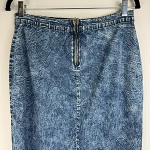 Judy Blue Denim Midi Maxi Skirt Sz 1XL Acid Wash Stretch High Slit A Line thumbnail 10