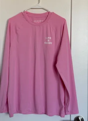 Life Is Good Vibrant Pink Crew Neck Top thumbnail 1