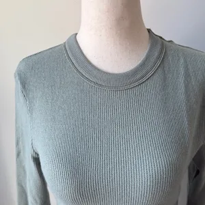 SKIMS Sage Long Sleeve Tee Side Small Cotton Blend Ribbed in Mineral thumbnail 2