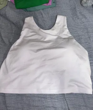 White Padded Athletic Top Size L thumbnail 1