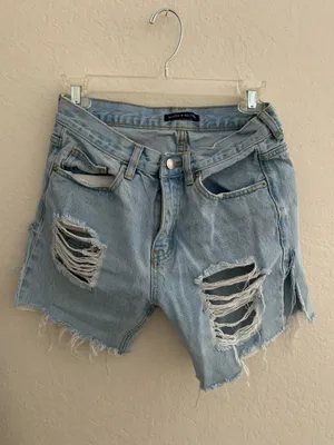 Brandy Melville Distressed Jean Shorts thumbnail 2