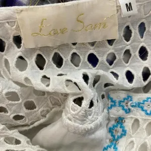 Love Sam Abigail Embroidered Peasant Top‎ in White thumbnail 12