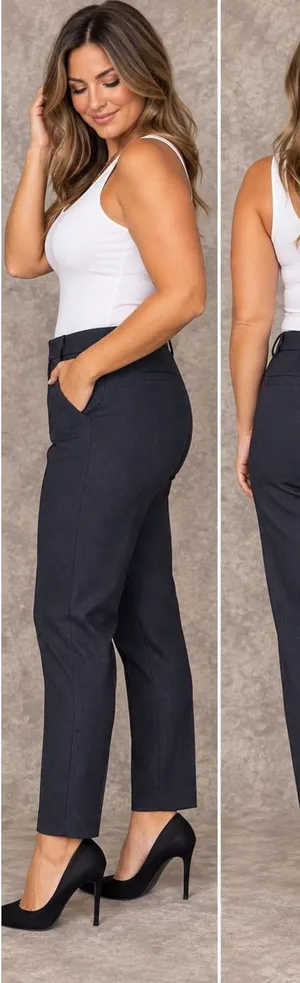 Liverpool Los Angeles Kelsey Trouser Blue Textured Ponte thumbnail 1