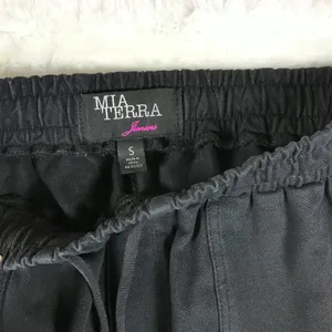 Black Elastic Waist Lightweight Joggers Pants SMALL thumbnail 4