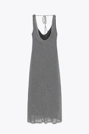 Zara Sleeveless Black & White Polka Dot Maxi Dress thumbnail 9