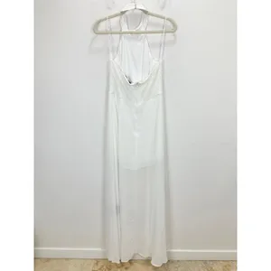 Lulus Love Speaks White Lace Halter Maxi Romper Wedding Bridal Large NWT thumbnail 10