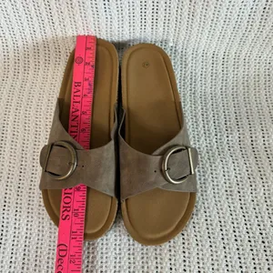 New. Women’s Cork Footbed Slide Sandals with Buckle – Taupe size 10 thumbnail 12
