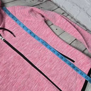 Gym + Coffee Pink Fleck Heathered Full Zip Hoodie‎ Jacket Athleisure Women Small thumbnail 11
