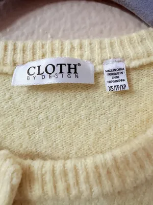 Cloth by Design Yellow Solid Knit Button Front Crew Neck Cardigan Sweater XS thumbnail 7