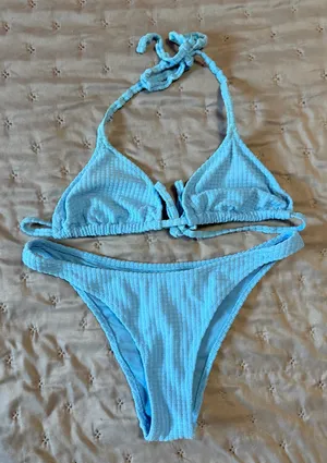 Aerie Blue Terry Cloth Bikini thumbnail 1