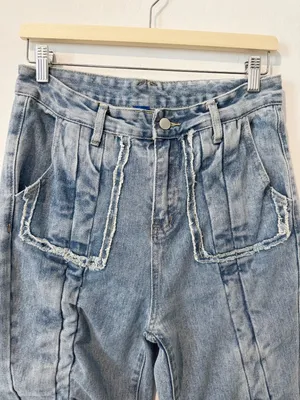Aelfric Eden Cinched Bow Jeans Size 30 Baggy Wide Leg Streetwear Cyber Grunge thumbnail 4