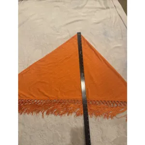 Unbranded Fringed Shawl Orange Wrap thumbnail 10