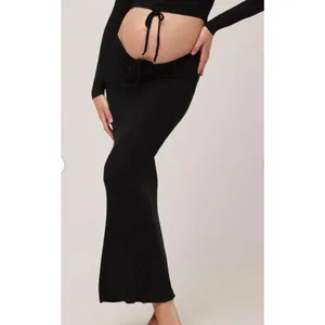 Bumpsuit Soft Rib Maxi Skirt Maternity Womens Large Black thumbnail 2