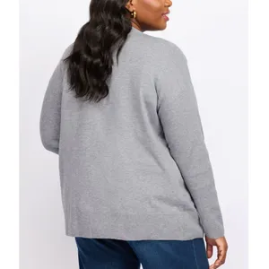 BOBEAU Stitch Fix Button Front Cardi Pocketed Preppy Sweater Womens Sz 1X Gray thumbnail 3