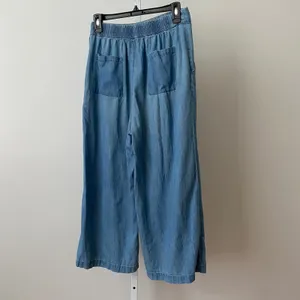 BP Nordstrom Designer Luxury Old Money M‎ Blue Wide Leg Culotte Pants High Waist thumbnail 7