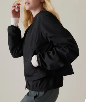 Athleta NEW Wayfarer Bomber Jacket in Black thumbnail 1
