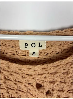Pol Sweater Dolman Flare Sleeve Beige Knit Cropped Size Small thumbnail 5