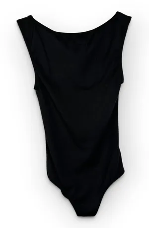 Capezio Black Scoop Back Dance Leotard Balletcore Sleek Minimalist XS thumbnail 1