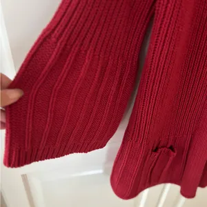 Keren Hart Chunky‎ Women’s Sweater. Red. 100% cotton. Medium. thumbnail 6