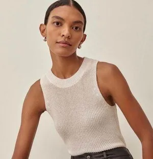 Reformation Lilac Linen Knit Top thumbnail 3